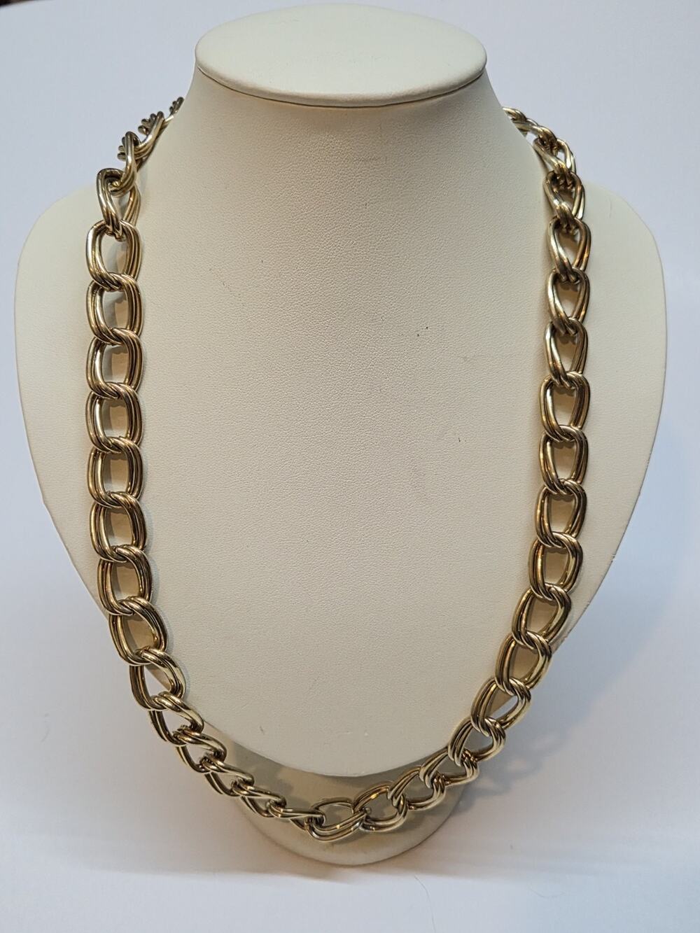 Vintage Gold Tone Chunky Chain Necklace Statement Link Necklace